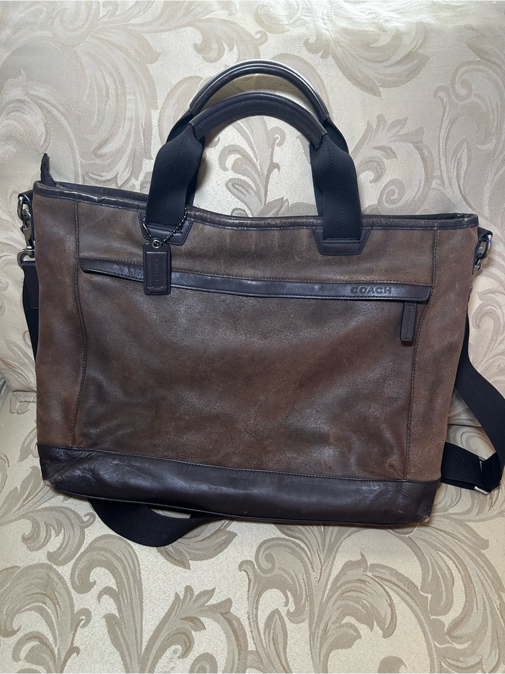 Coach Camden XL Crossbody Messenger Bag Laptop Briefcase F70926 Distressed Brown